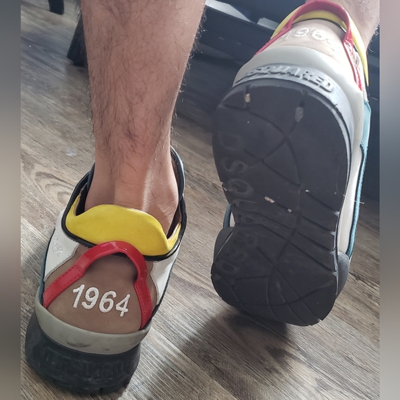 ××× SOLD ××× Dsquared2 Multicolour Lace-up Leather Trainers - Picture 3 of 10